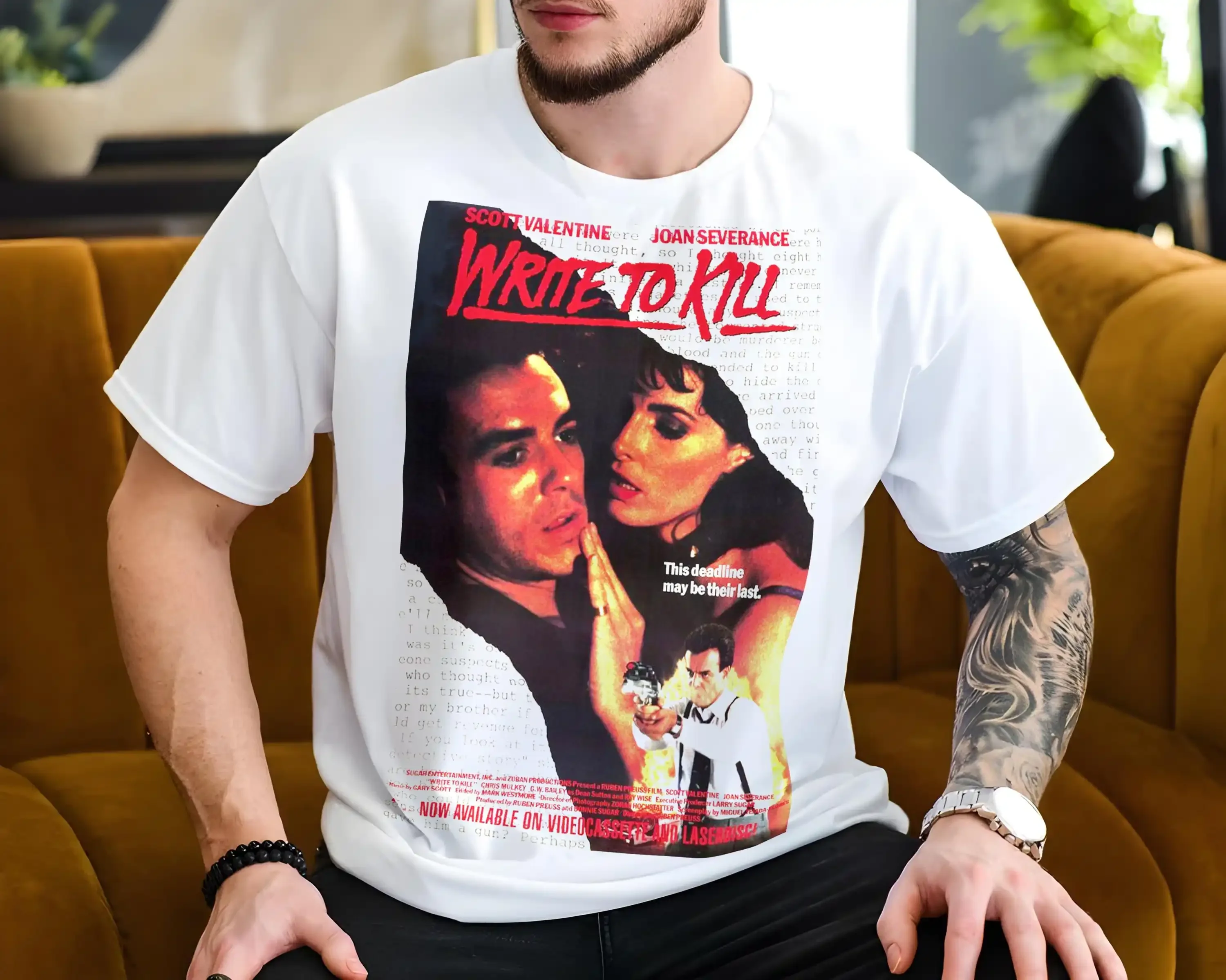 Write to Kill V1 Vintage Movie Poster T Shirt 8 Colors Film Lover All Sizes S 5XL