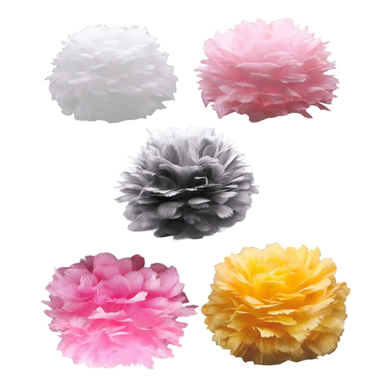 Artificial Feather Light Shade Pendant Lamp Shade Artificial Feather Lampshade for E27 Bulb Pendant Ceiling Light Bedside