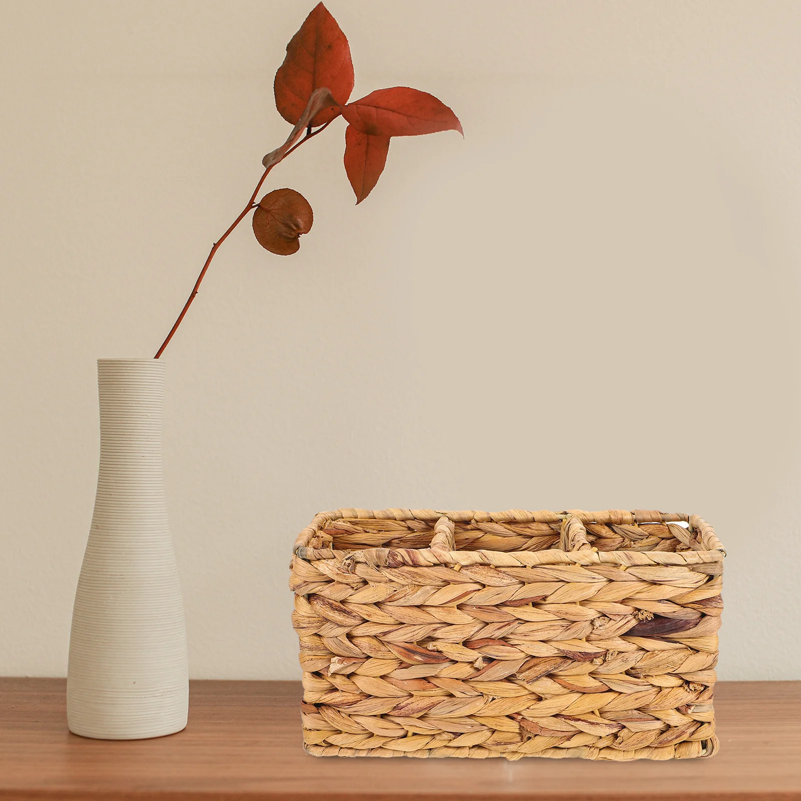 

Woven Storage Basket Handwoven Organizer Bin for Bathroom Kitchen Living Room Desktop Sundries Toilet Tank