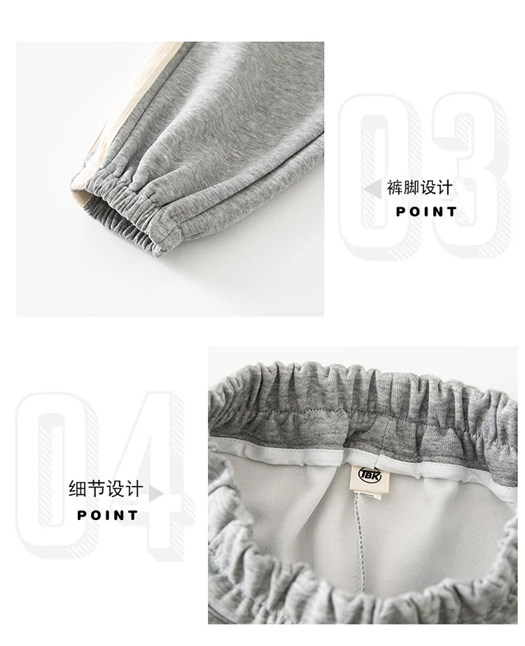 Koreanische Frühlings- und Herbstkleidung für Kinder, Jungen-Sporthose mit Seitenstreifen, Jogginghose für Teenager, Baumwollhose, Alter 5 bis 14 Jahre – Detail 2