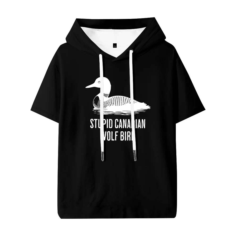 Heated Rivalry Stupid Canadian Wolf Bird Hooded T-shirt Unisex Tee Crewneck Short Sleeve Casual Streetwear Tops