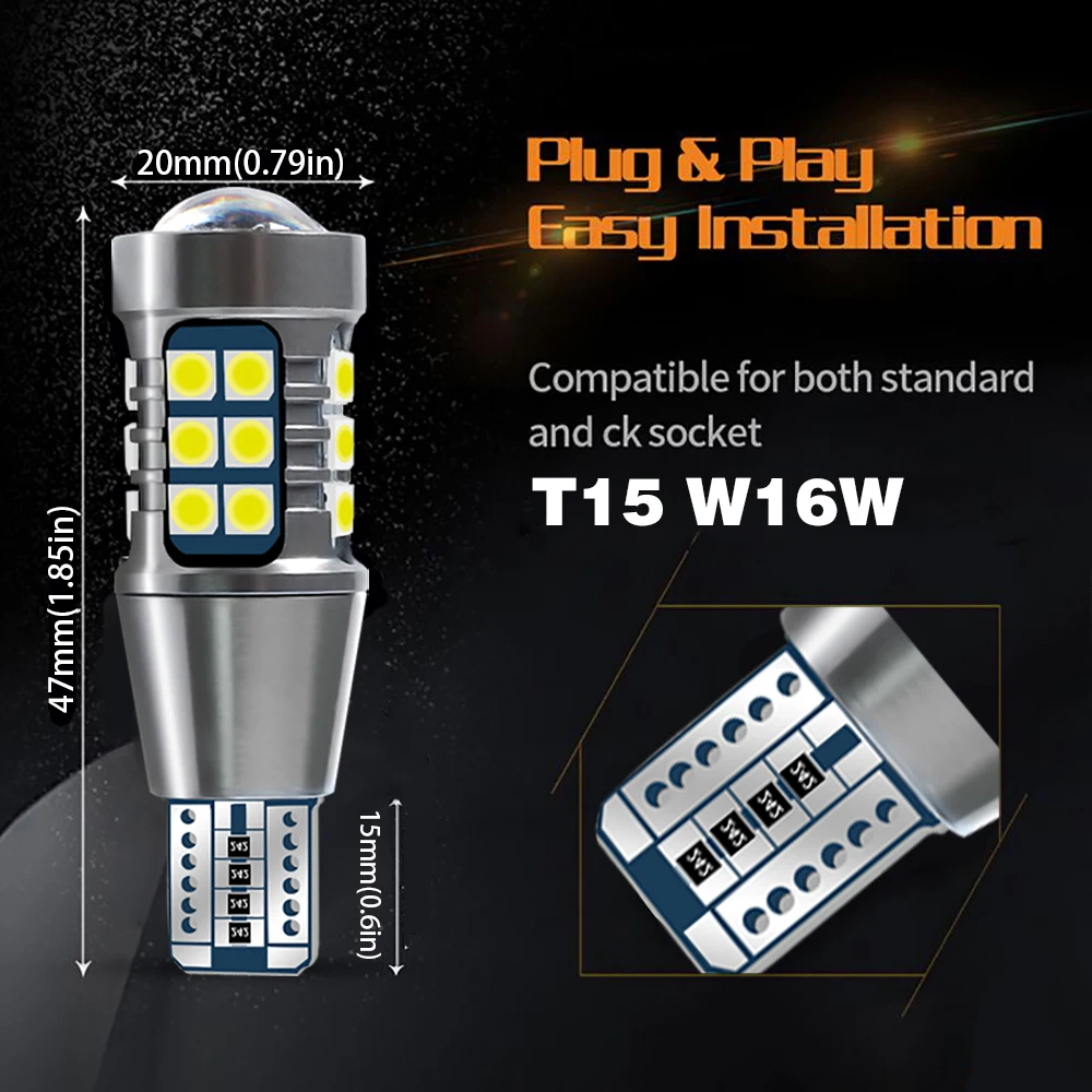 2X For Mercedes Benz E Class W212 2009 2010 2011 2012 2013 LED Car Reverse Light T15 W16W Bulbs Backup Back Up Lamp Accessories