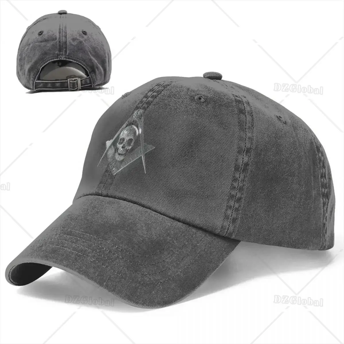 Ponytail Baseball Cap Adjustable Hats Freemason Skull Widows Son Masonic Spring Autumn Cap Washed Cotton Casquette Hip Hop