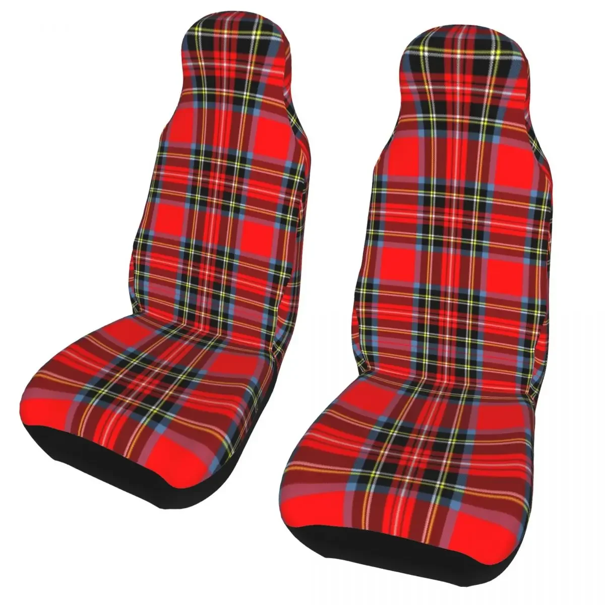 Royal Tartan Checkered Universal Car Seat Cover Four Seasons For All Kinds Models Checkered Seat Cushion Fiber Seat Protector