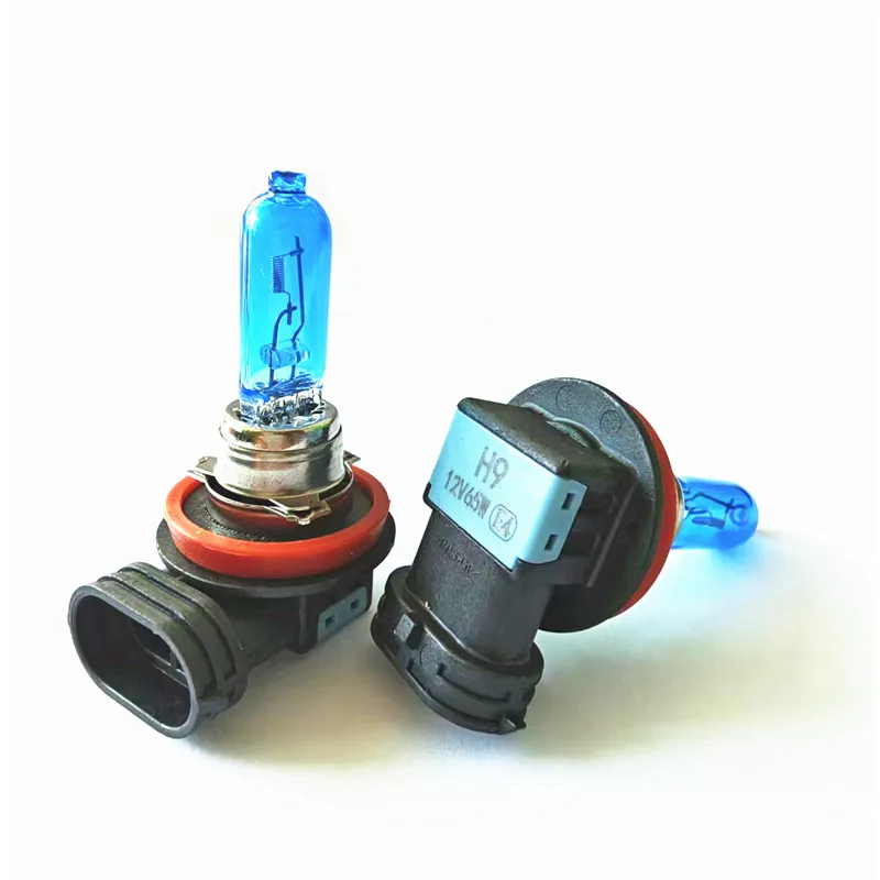 2pcs H9 Super White Quartz Halogen Car Bulbs 12V 65W High Beam Headlight Lamp 100W Quality Luminous Car Lighting