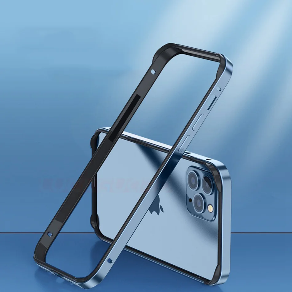 Leichte Aluminium Stoßstange Fall für iPhone 14 13 11 15 Pro Max 12 Mini 14pro xr xs x 7 8 6 plus se Luxus Silikon rahmen Zubehör
