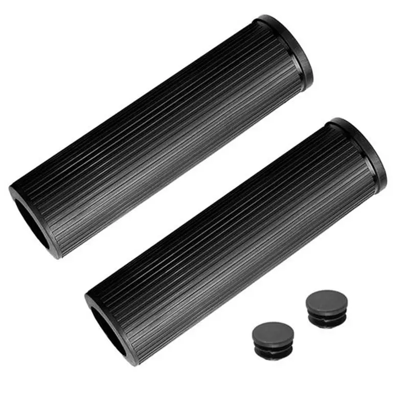 

NALFI-Universal Bicycle 22Mm Inner Diameter Handlebar Cover Through Hole With Plug Silicone Handlebar Cover, Black Durable Easy