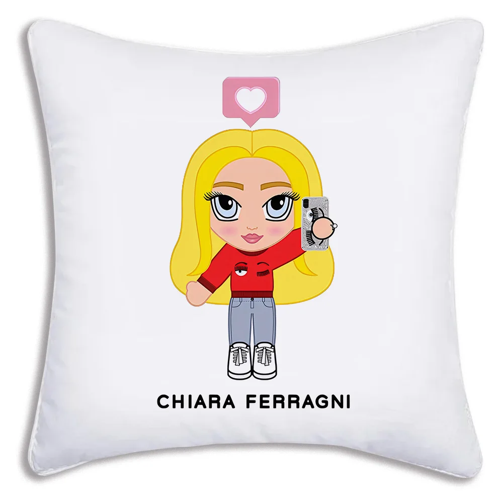 Hot Eyes C-Chiara Pillow Covers Cartoon Sofa Decorative Home Double-sided Printing Short Plush Cute Cushion F-Ferragnies Cover