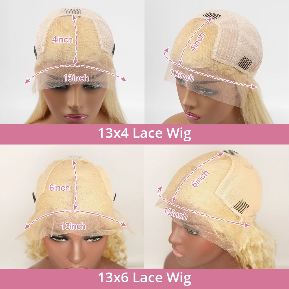 Deep Wave 13x6 HD Lace Frontal Human Hair Wig 30 40 Inch Curly 613 Honey Blonde Water Wave 13x4 Lace Front Wigs For Women 250% image 6