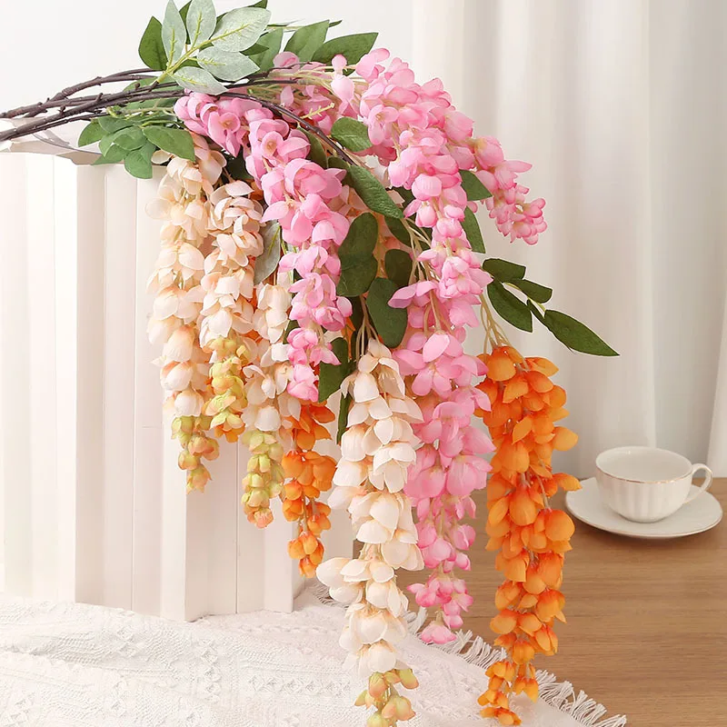 

High End 5-Fork Wisteria Wall Decoration Birthdays Weddings Simulated Flowers Fake Flowers Courtyard Parties Cherry Blossoms
