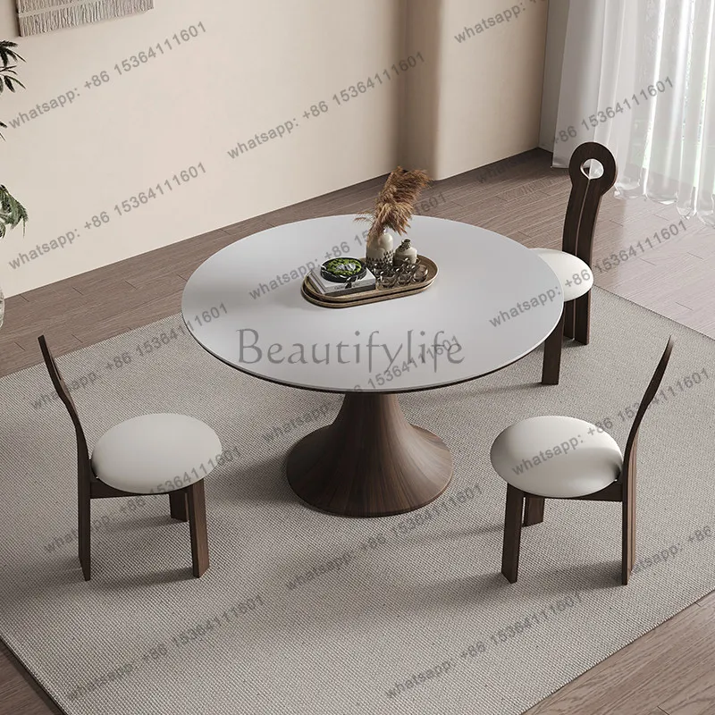 FG Home Modern rock slab round dining table pliante chair desk kitchen furniture 90cm 100cm 110cm 120cm 130cm 135cm dining table