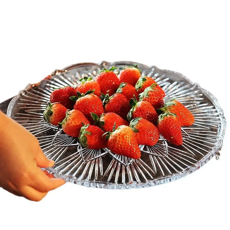 

Crystal glass European tray, fruit cutting tray