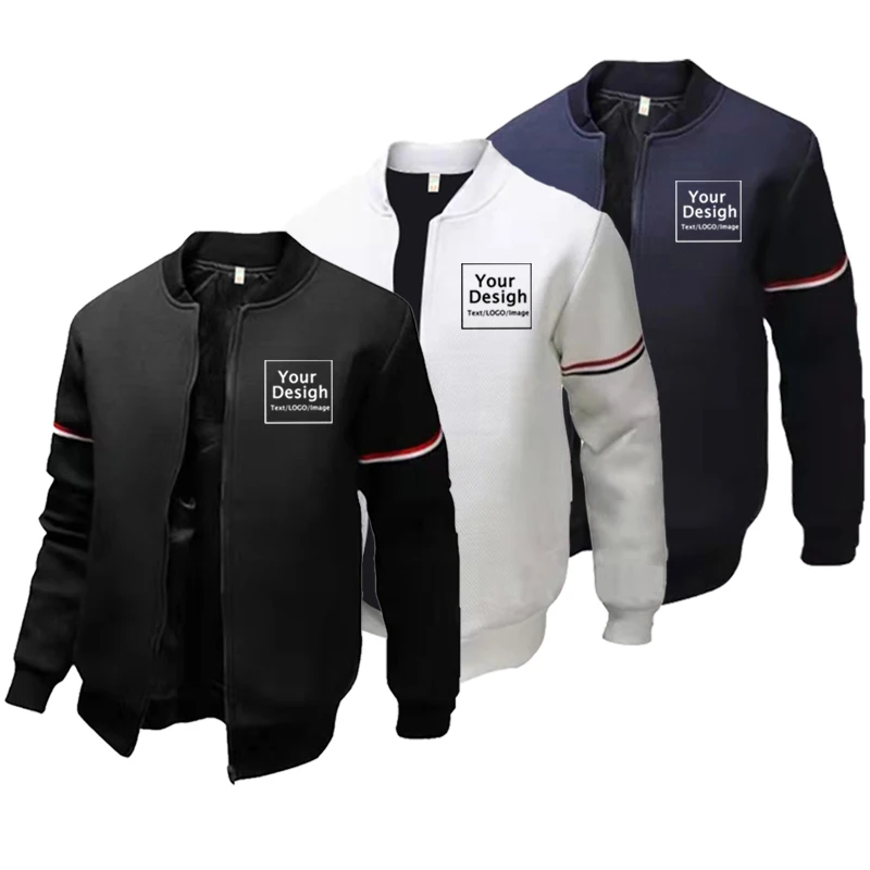 Chaqueta personalizada para hombre, chaquetas de uniforme de béisbol de invierno para hombre, abrigo de manga larga, chándal informal con cremallera, ropa de calle para exteriores, prendas de vestir