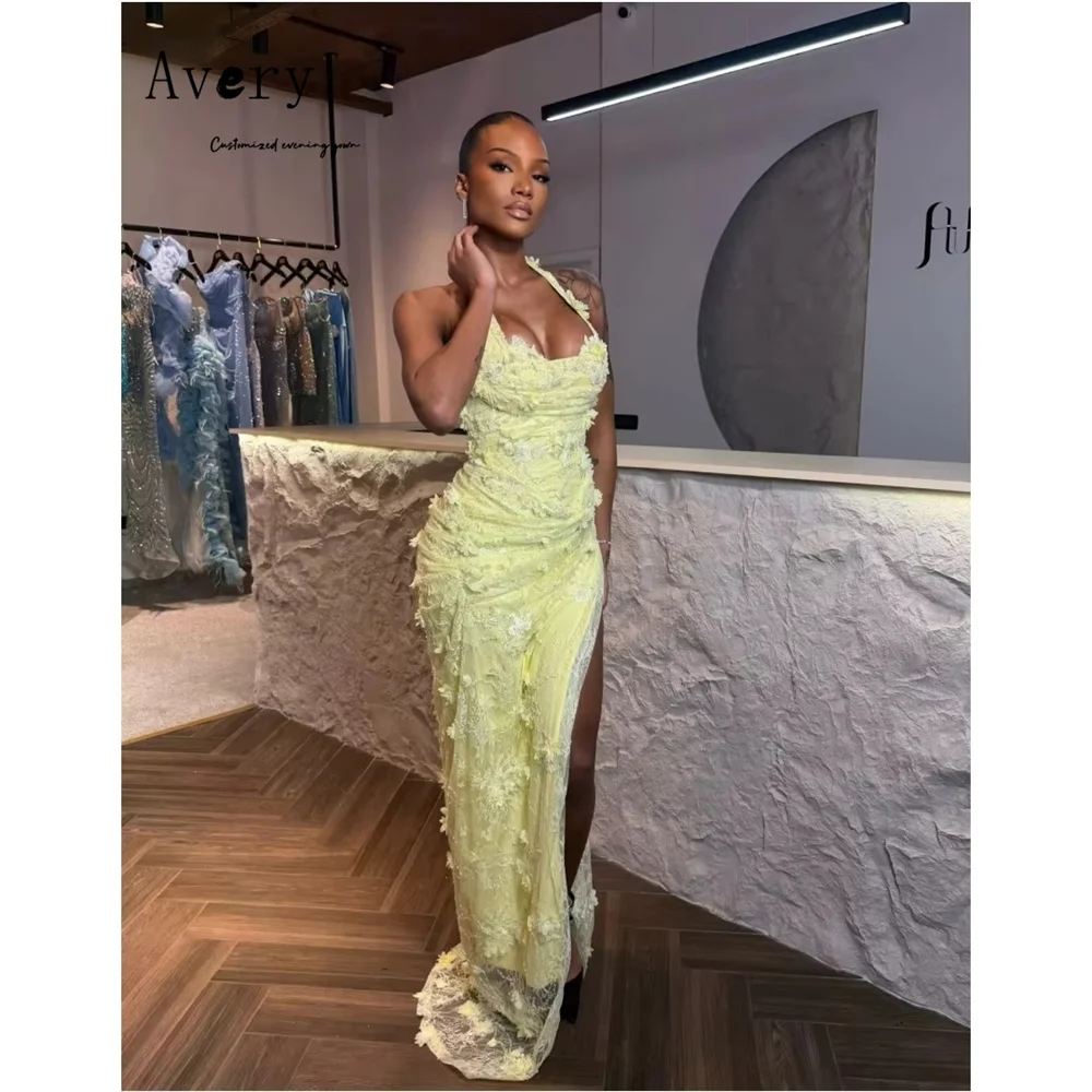 

Avery Custom 3D Flowers Side Slits Lace Curb Evening Dresses for Woman Party Wedding Formal & Evening Gowns Luxury Dress 2025