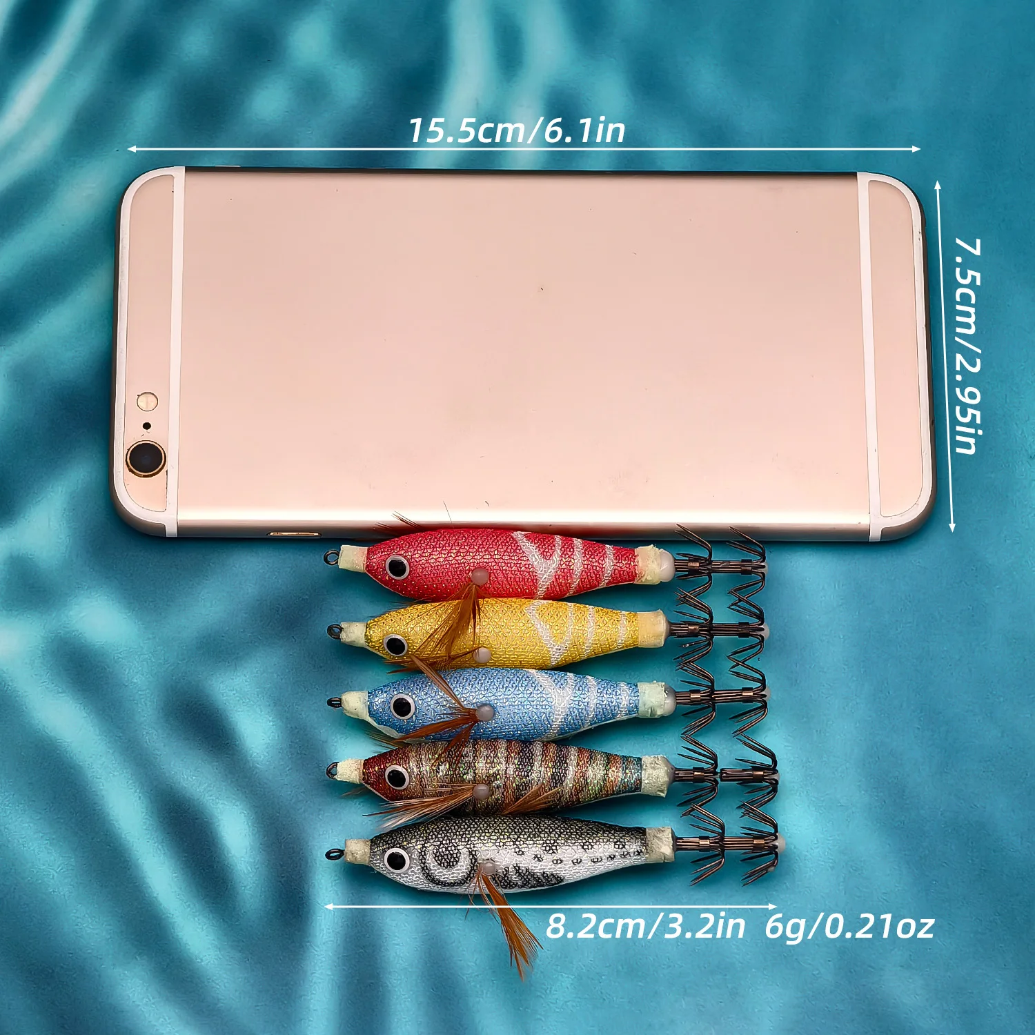 ANFS 5 قطعة مجموعة تهزهز الحبار الروبيان الأفقي الممتاز-طُعم صيد الأسماك في المياه المالحة طُعم الجمبري لخطبوط القبار