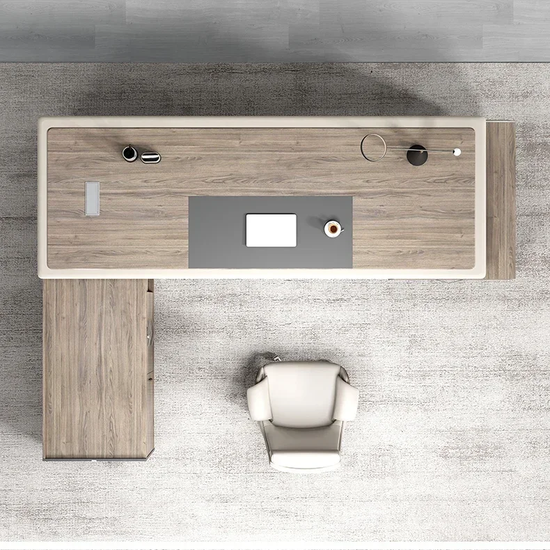 

Top - Notch Long - Lasting Office Boss High End Light Роскошная современная большая скамейка Офисная мебель Стол и стул для одного человека C