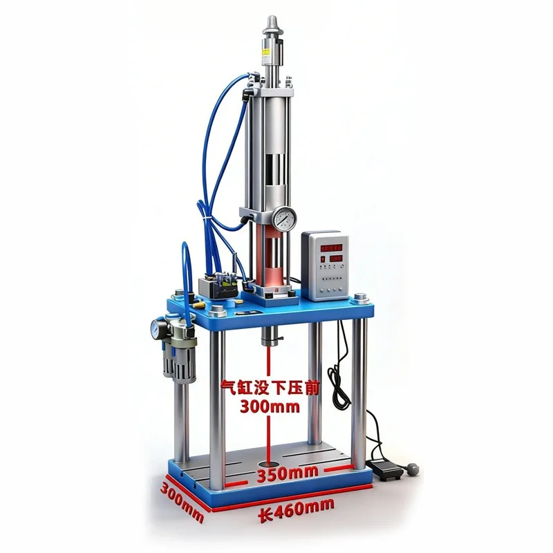 Two Plate Four Column Adjustable Air Hydraulic Booster Cylinder Pneumatic Stamping Press Machine For Hardware Metal Forming Mini