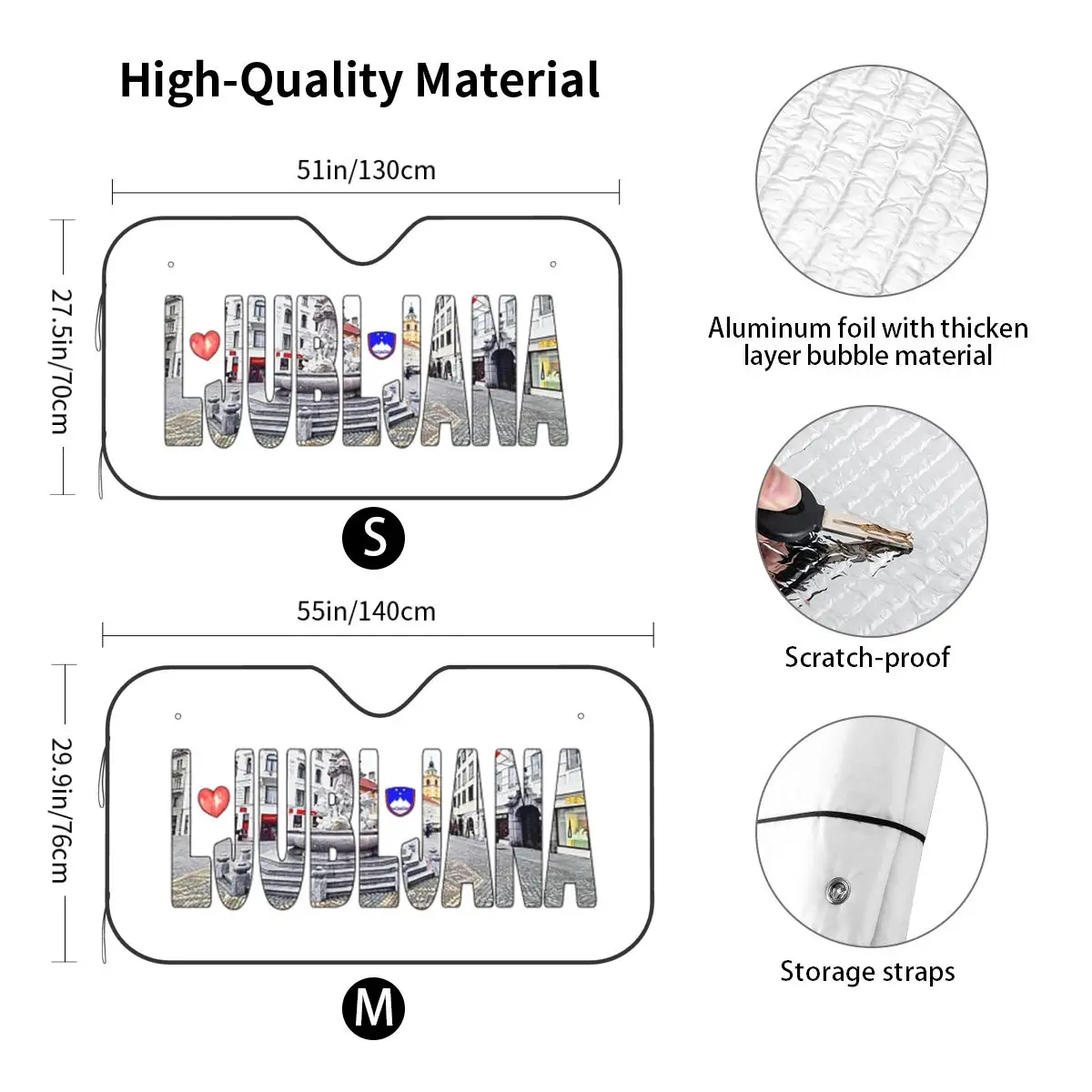 Ljlijana Robbov Vodonak نافورة Mestni Trg Plaza ظلة الزجاج الأمامي للسيارة الزجاج الأمامي نافذة الشمس قناع الملحقات يغطي