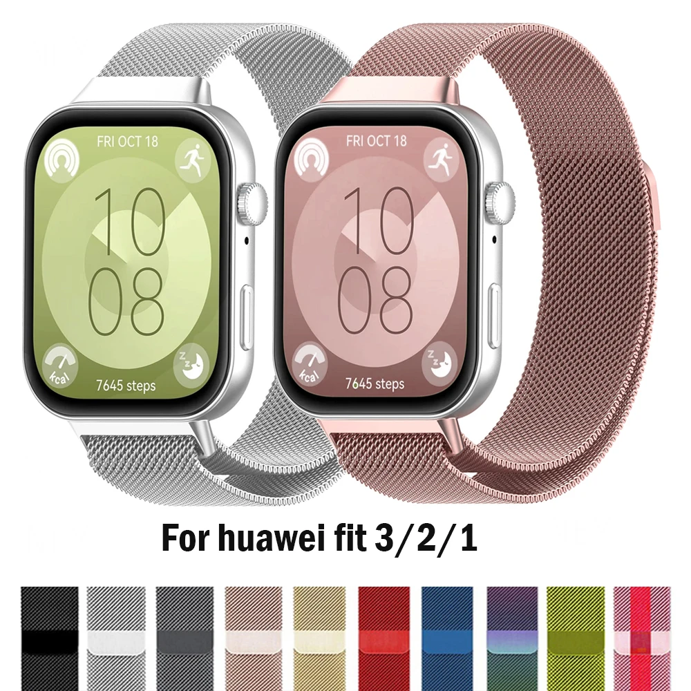 Milanese Loop Band para Huawei Watch, pulseira magnética inteligente, aço inoxidável Correa, Fit3, Fit3, novos acessórios, 2022