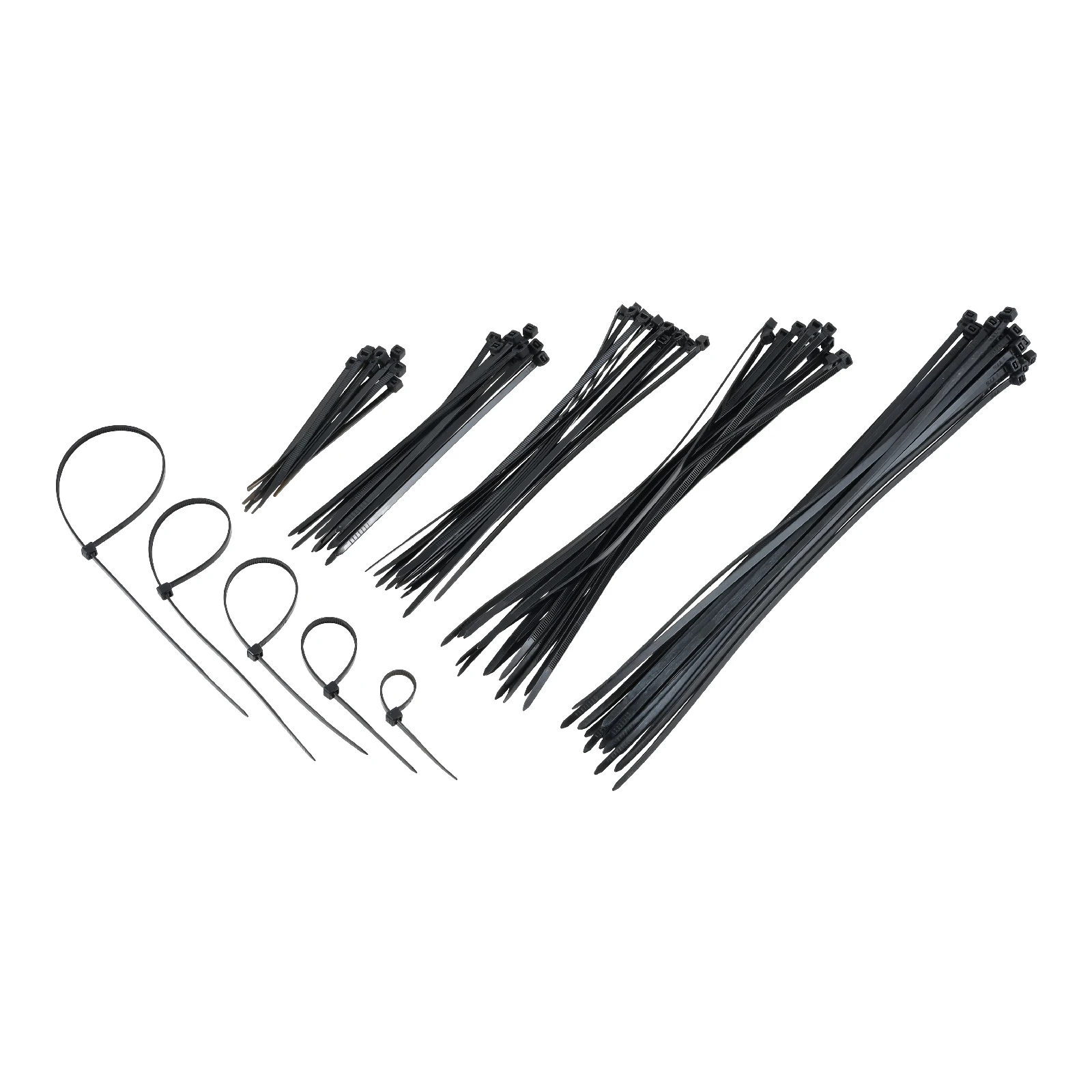 800Pcs Zip Ties Assortment Black Electrical Wire Ties 4+6+8+10+12 Inch Tie Straps Nylon For Home Office Garden Workshop Outdoor