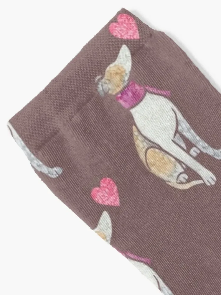 Whippet-calcetines de compresión para niño y mujer, medias con estampado de acuarela, ideas para regalo de San Valentín, Año Nuevo