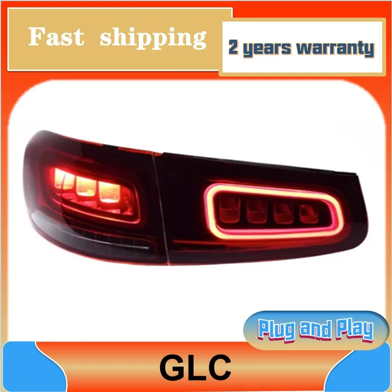 تصفيف السيارة لبنز GLC الذيل ضوء 2016-2019 GLC300 الخلفية الذيل ضوء بنز GLC260L الخلفية DRL الضباب الفرامل عكس بدوره إشارة #4