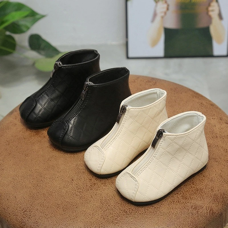 

Botas Mujer 2026 Spring New Kids Leather Shoes Comfort Anti Slip Baby Walking Shoes Simple Versatile Girls' Ankle Boots Zapatos
