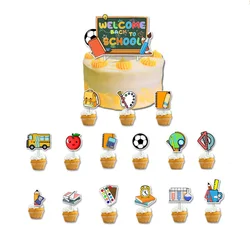 Back To School Cake Toppers, Welcome Cake Inserts, Cake Decoration,16 PCs/Set