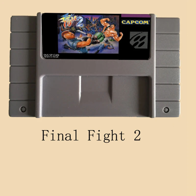 High Quality 16 Bit Final Fight 2 NTSC Big Gray Game Card For USA Version Game Player