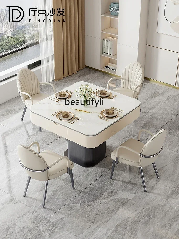 D178 Y Electric Lifting Tea Table Automatic Multi-Function Mute Mahjong Coffee Table Stone Plate Three-Purpose Integrated Table