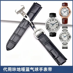 Leather Watch Strap for Cartier Blue Balloon Watchband Waterproof Sweat Proof Soft Comfortable Special Interface Watch Band