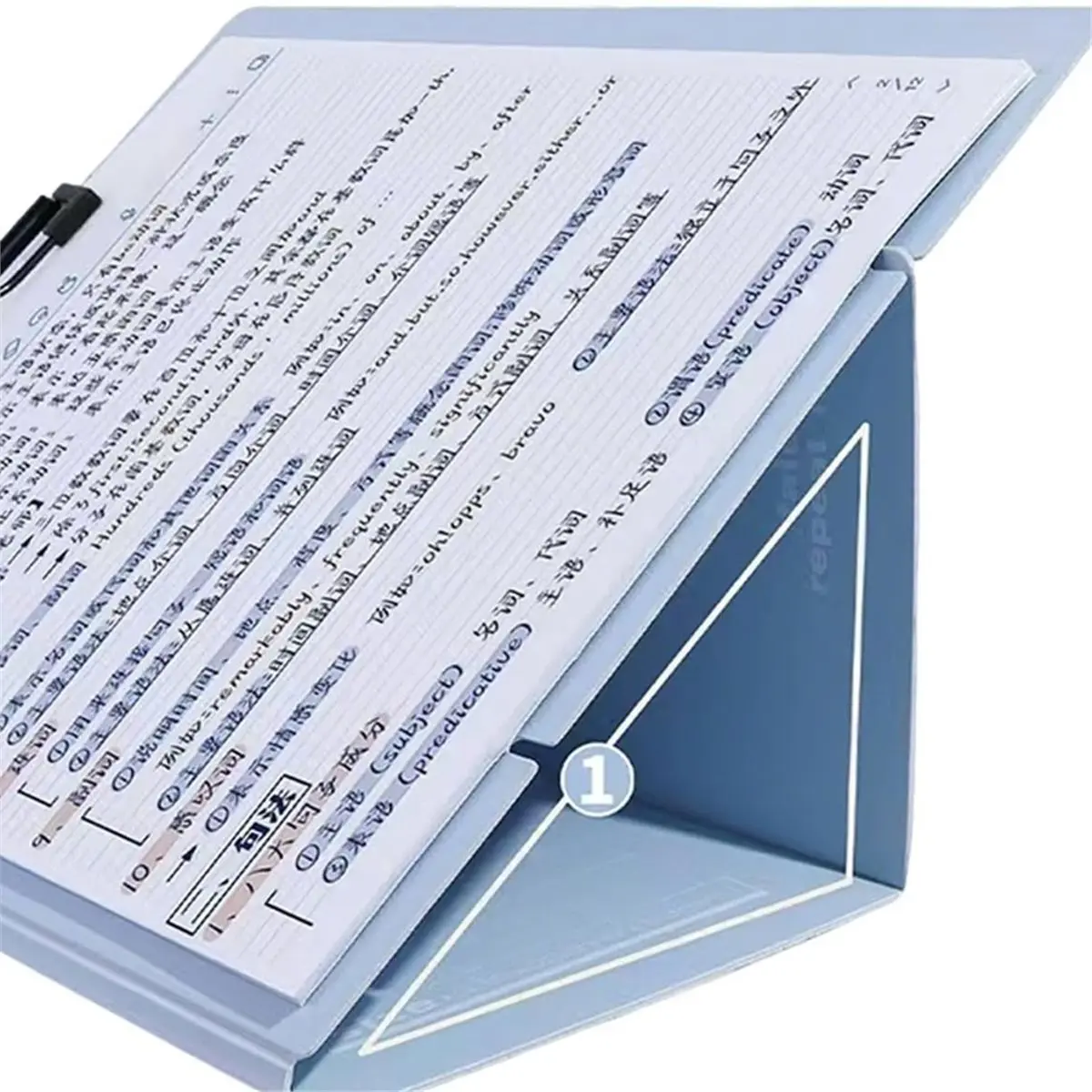 Home Tool Stand-Up PP File Folder A4 Document Holder, 2-Pack Dual-Color Mix Writing Pad for Students & Workplace Notes