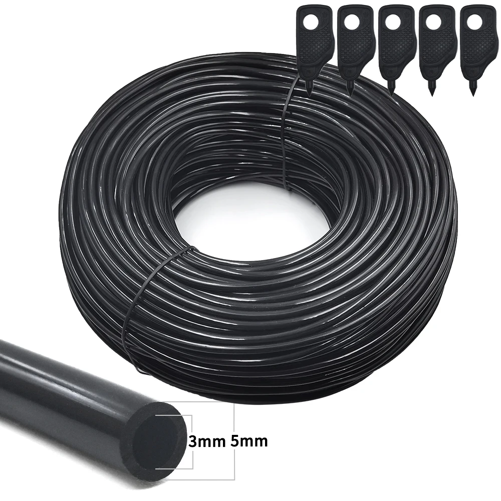 5-100M Garden 3/5mm Watering Hose 1/8'' PVC Pipe Micro Drip Irrigation Tubing Sprinkler w/ Puncher for Balcony Greenhouse