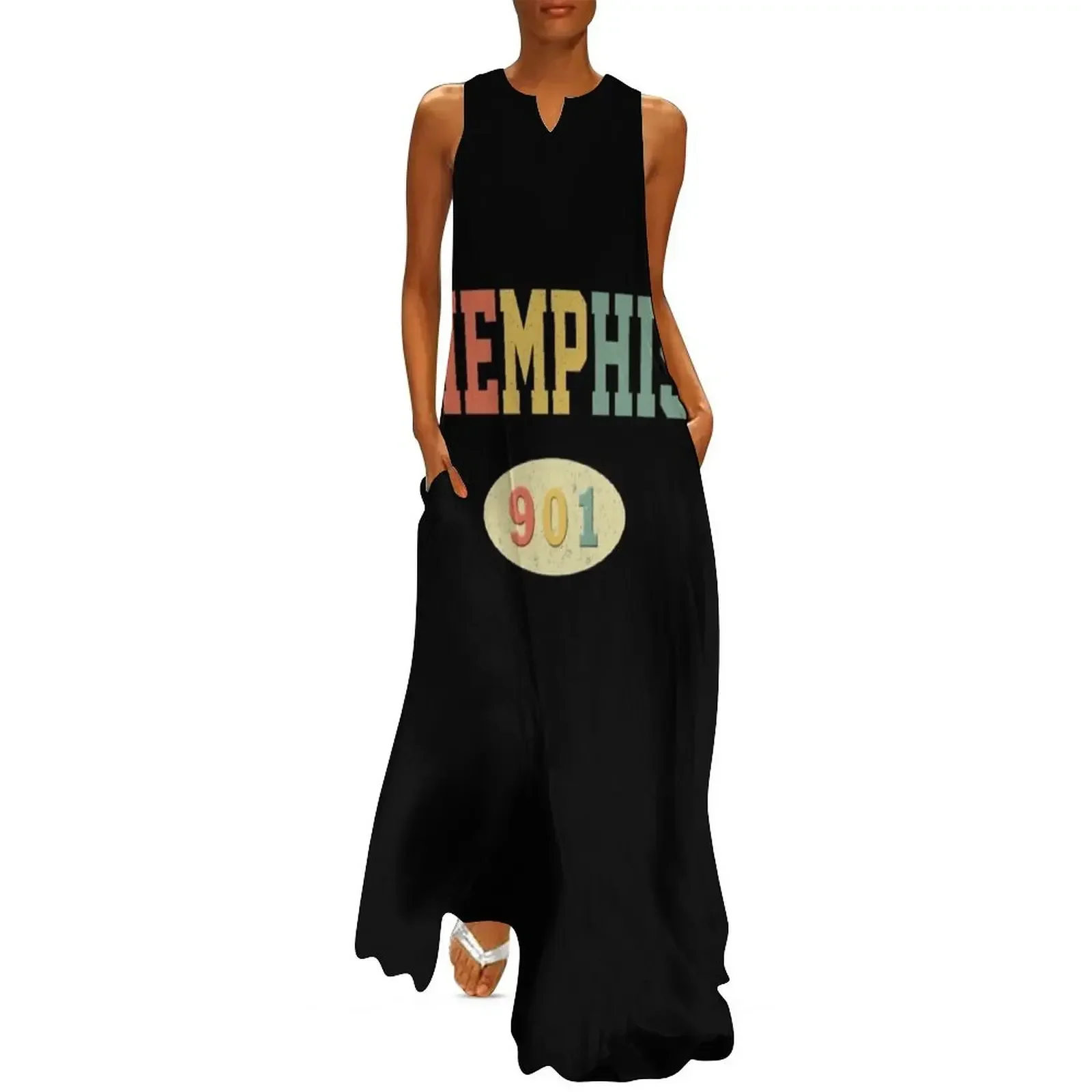 

Memphis 901 Area Code Long Dress birthday dress african dresses for woman Female clothing Dress