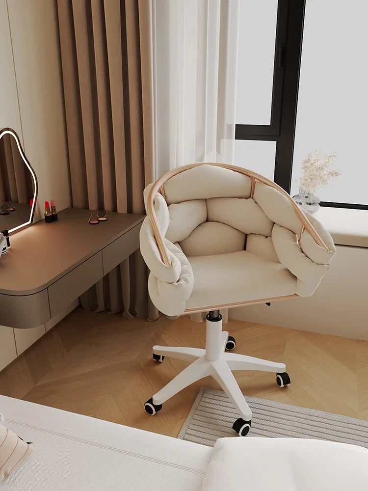 Comfortable Home Makeup Chair for Girls\' Bedroom,Computer Chair, Comfortable Sedentary Lift Swivel Chair, Room Back Chair