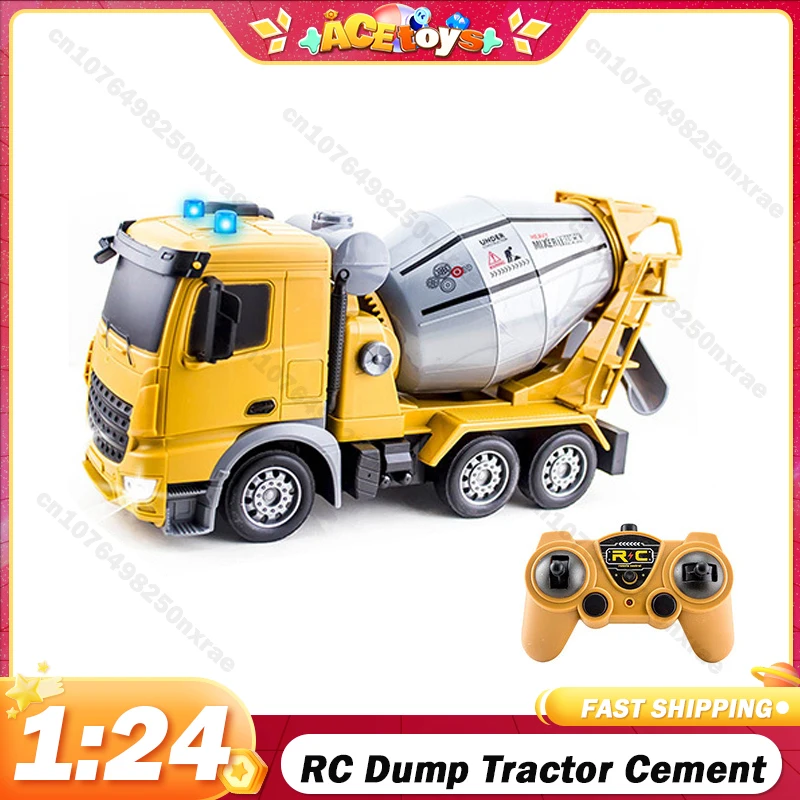 RC Dump Tractor Cement Trucks 1:24 Bulldozer Model Eletric Engineering Car Excavator Radio Controlled Car Toys for Boys Gifts