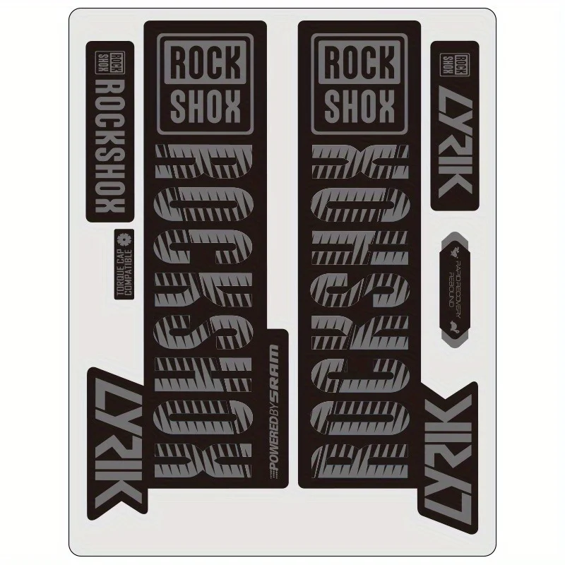 

Наклейки на переднюю вилку велосипеда Rockshox, черный и красный цвета, водонепроницаемая и устойчивая к атмосферным воздействиям конструкция, идеально подходят для вашего велосипеда.
