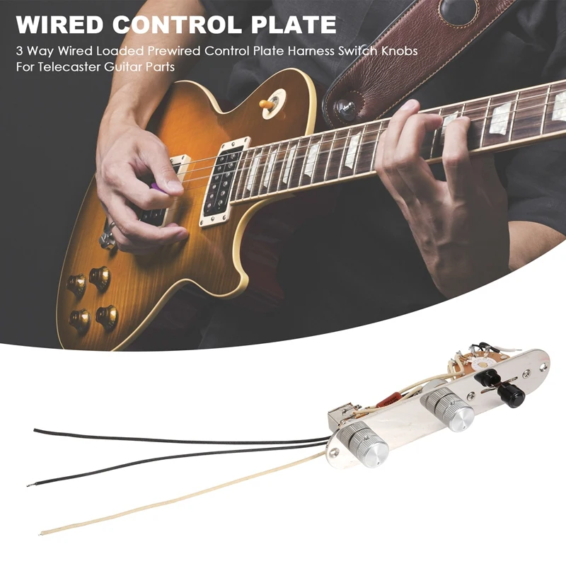 3 Way Wired Loaded Prewired Control Plate Harness Switch Knobs For TL Tele Telecaster Guitar Parts