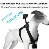 For DJI Action 5Pro/4/3 Insta360 Acepro 2/GoPro13 Camera Pet Harness Holder Cat Dog Chest Back Fixed Dual Viewing Angle Bracket