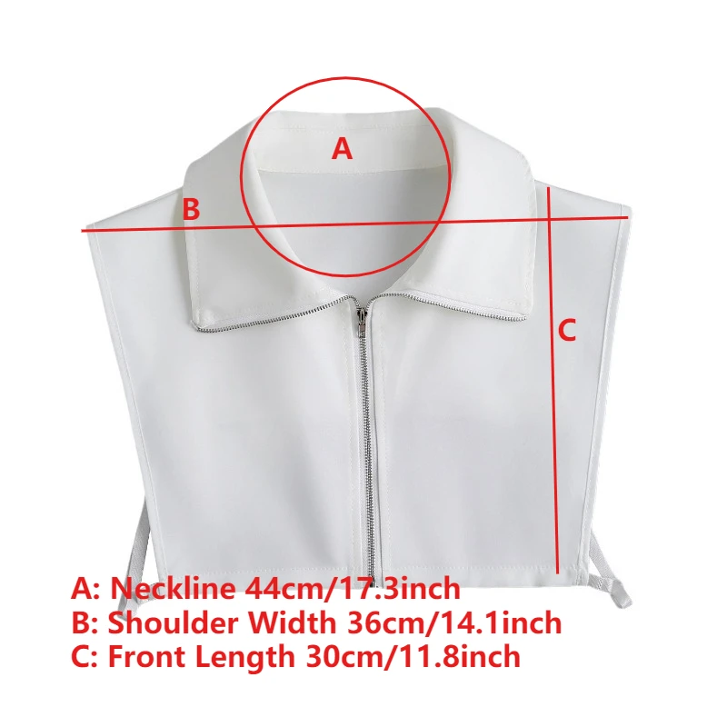 Nowatorski zapinany na zamek kołnierzyk do koszuli, odpinany kołnierz dla kobiet, duży kołnierz, jesienny sweter, bluza z kapturem, sztuczne kołnierzyki