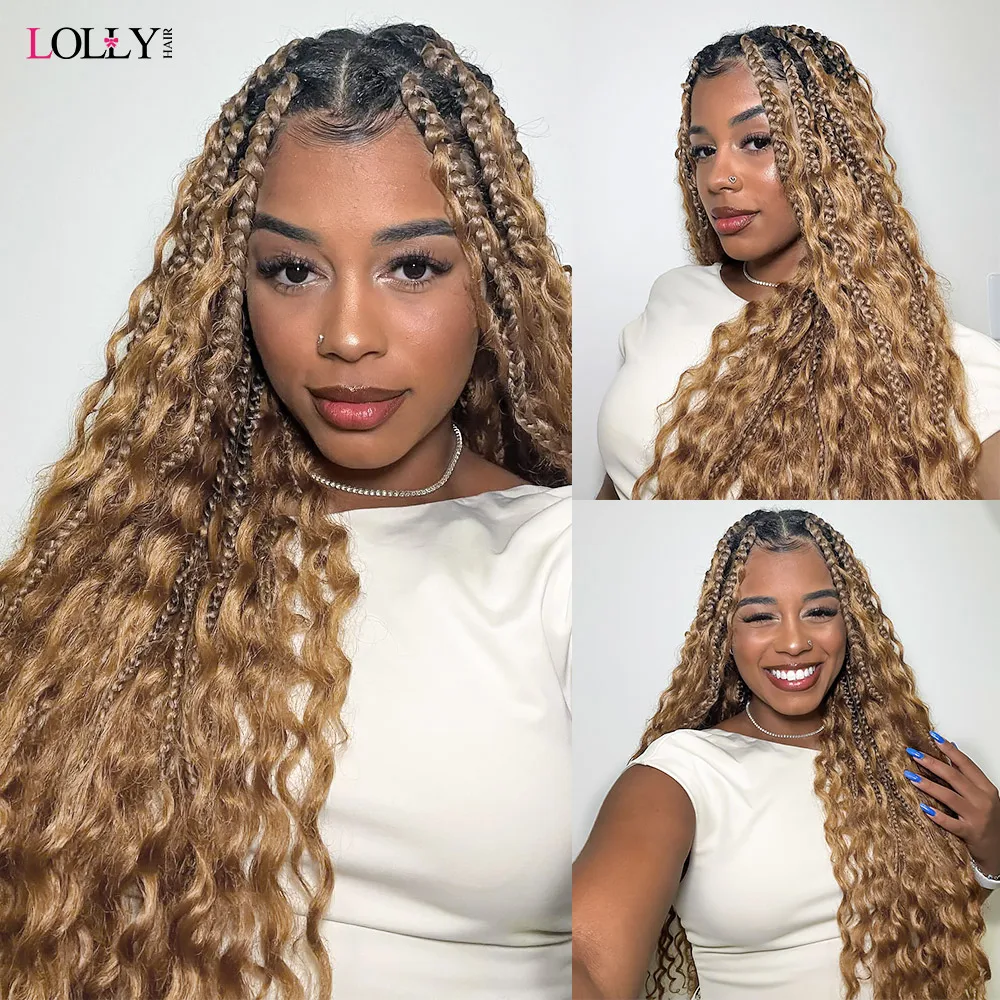 #27 Honey Blonde Bulk Human Hair For Braiding  Brown Water Wave Human Hair Bundles No Weft Bundles For Women Hair Extensions