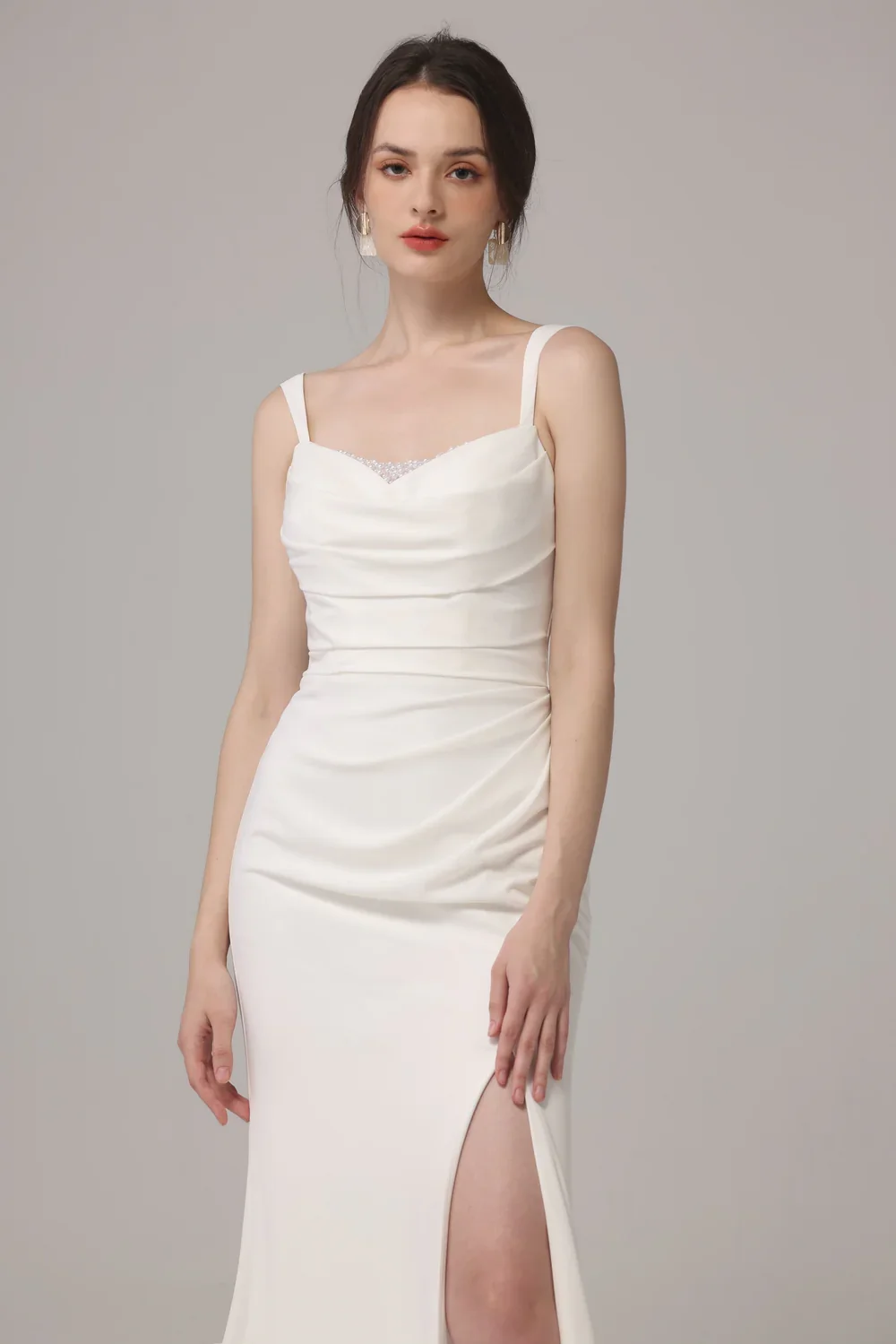 Abito da sposa a sirena in raso sexy personalizzato