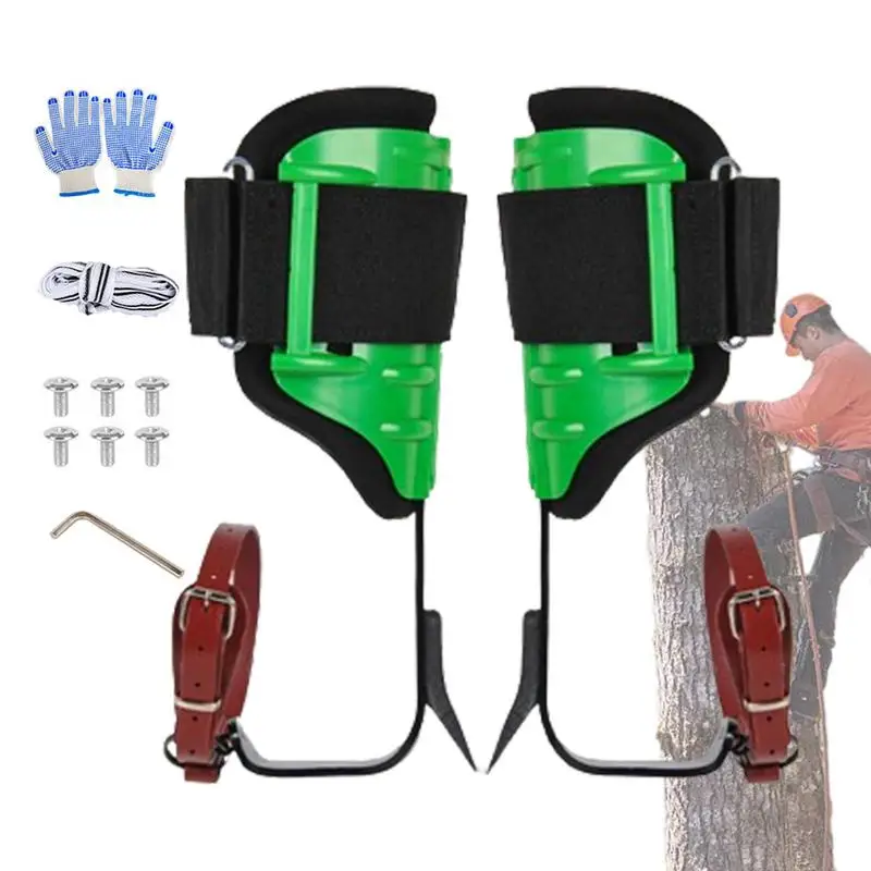 

Tree Climbing Spikes Sturdy Height Adjustable Climbing Spurs Professional Tree Climbing Equipment Kit Washable Removable Spikes