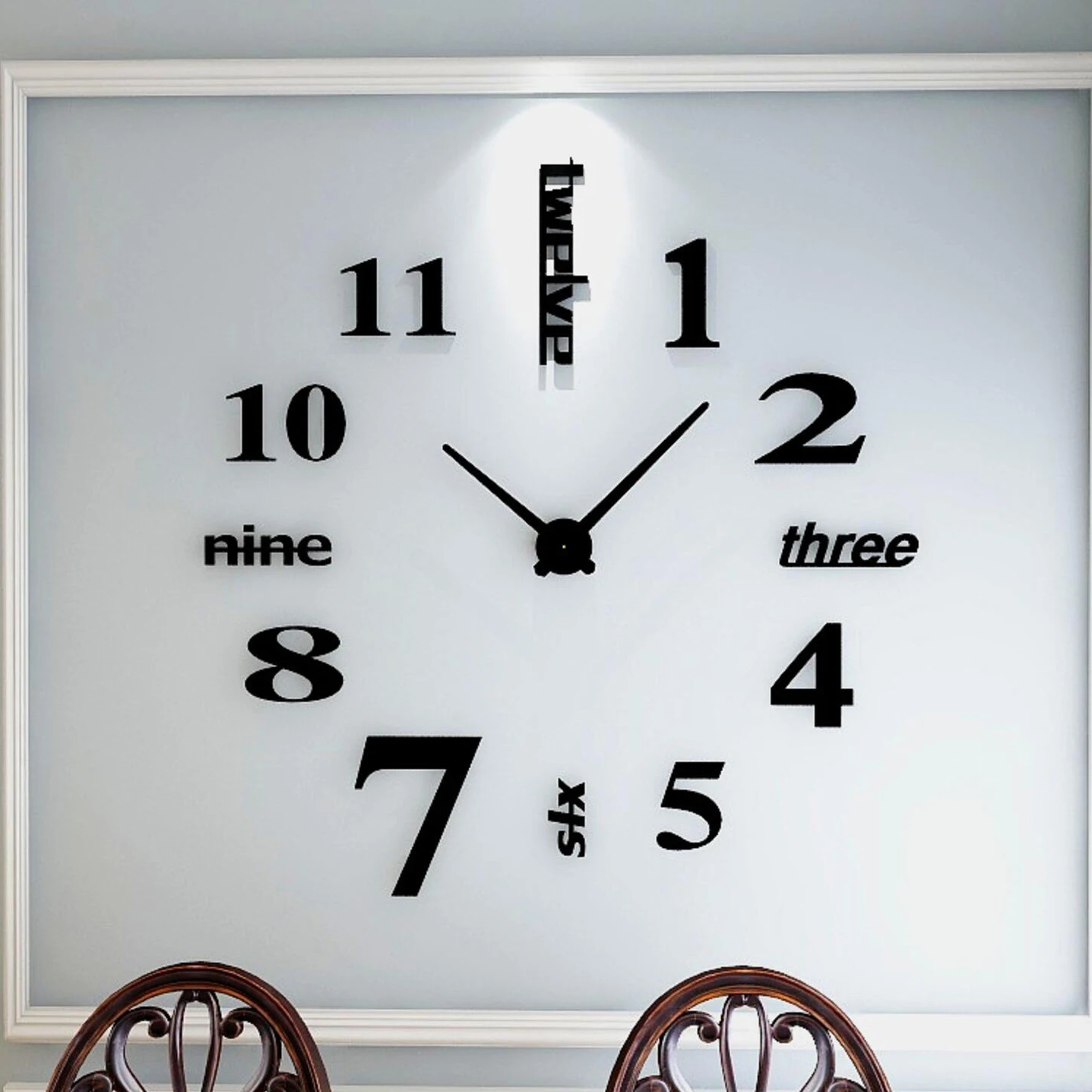 Reloj de pared con números y espejo 3D, pegatinas de aluminio de 40cm, arte moderno para el hogar, Relojes de pared digitales DIY para sala de estar y oficina, pegatina de reloj