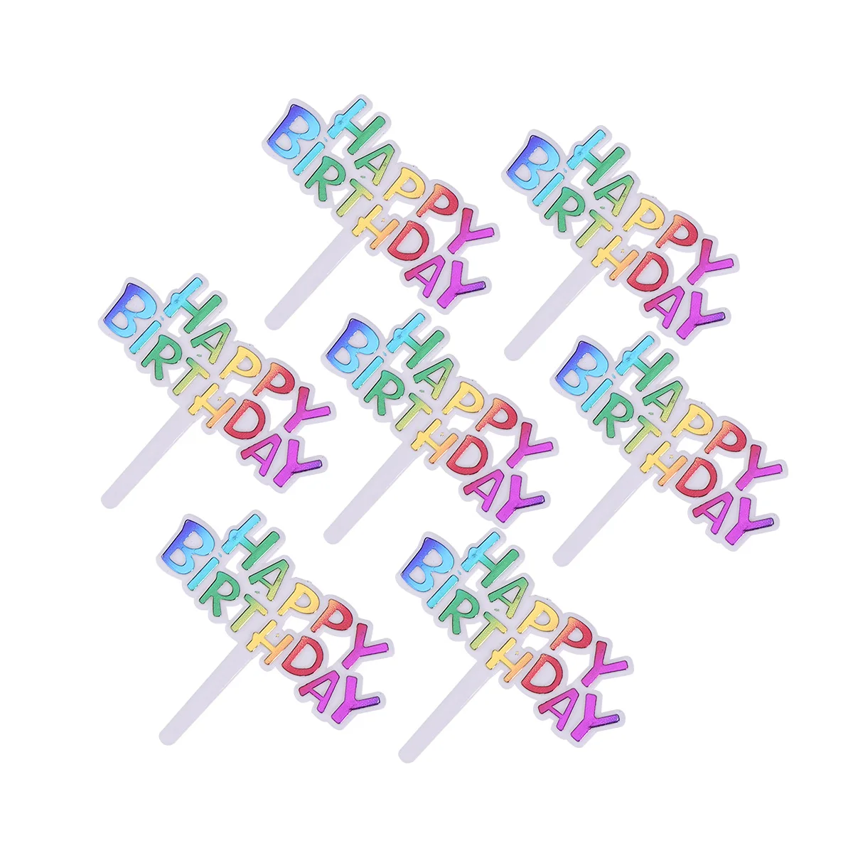 

100 Pcs Cake Decorations Happy Birthday Cupcake Toppers Insert Cards Party Supplies Celebrate Kids Baby Shower Cake Decor
