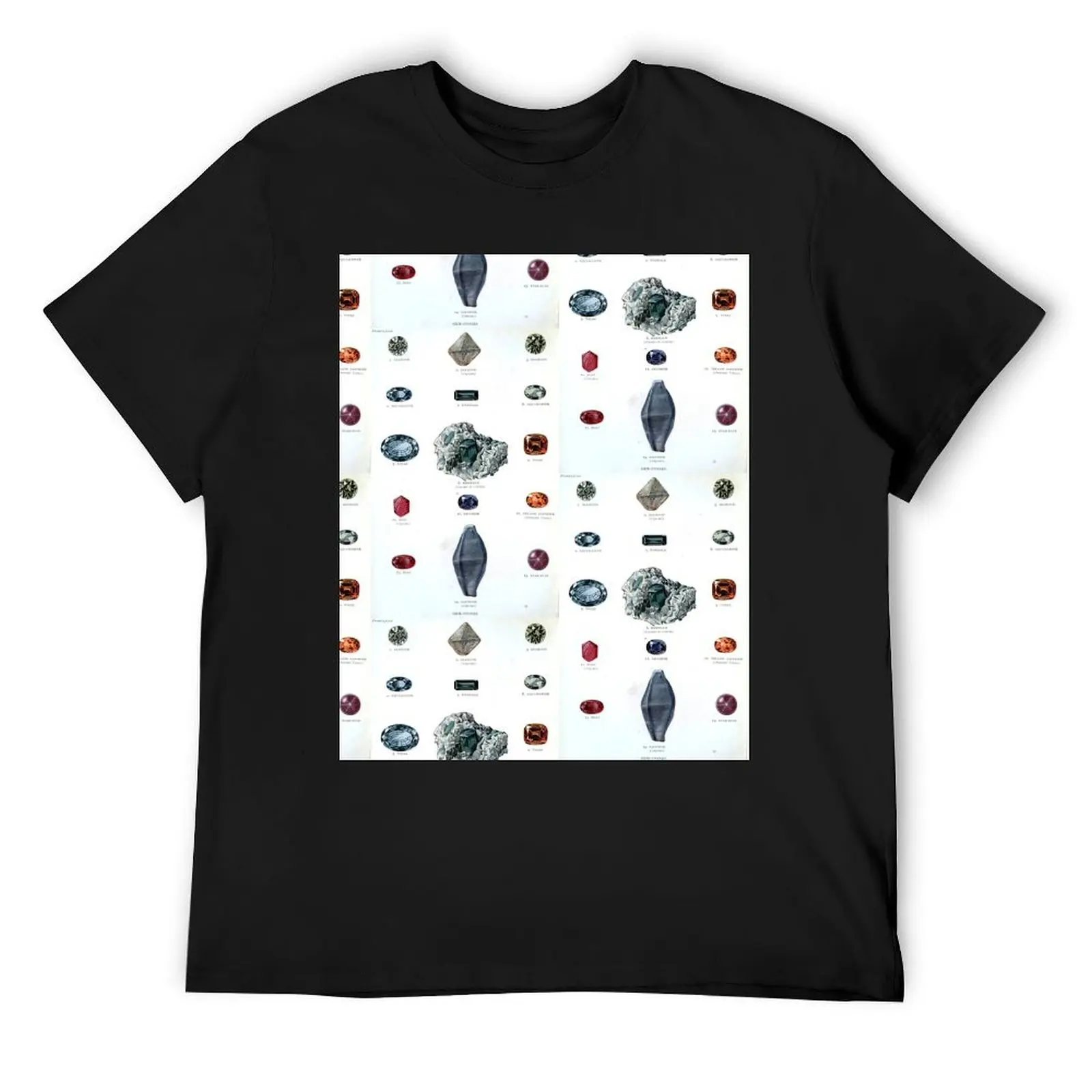 Gemstones antique illustration T-Shirt designer shirts graphic tee shirt baggy shirts custom t shirt luxury clothes men