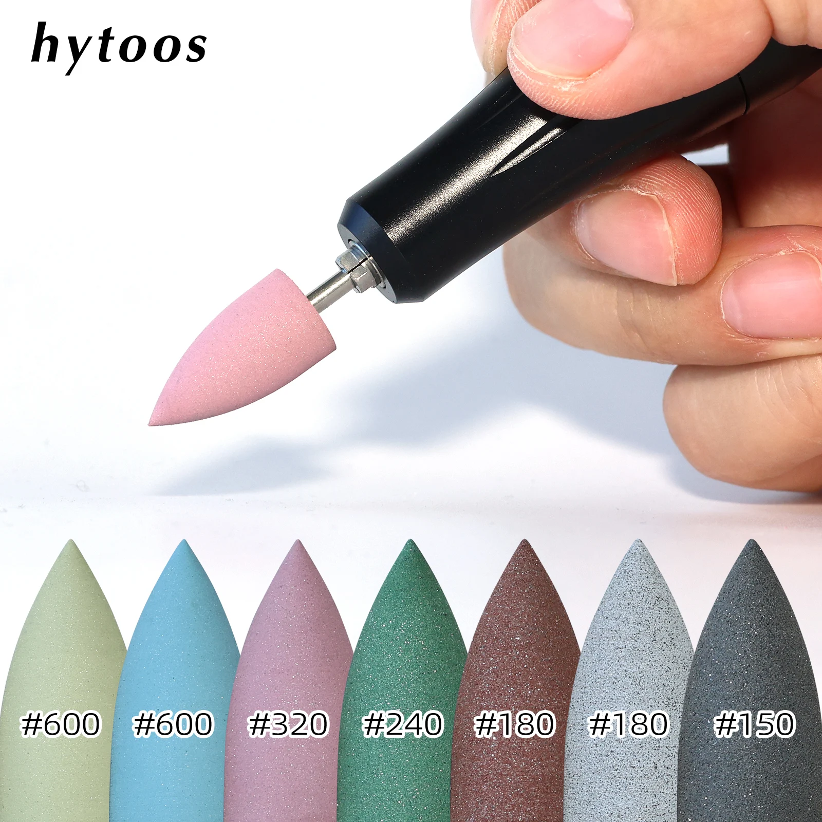 HYTOOS 10*20 مللي متر مخروط سيليكون مسمار لقمة ثقب 3/32 "الباديكير تلميع بت لمسمار الحفر مانيكير والعناية بالقدم أداة العلاج المسبق