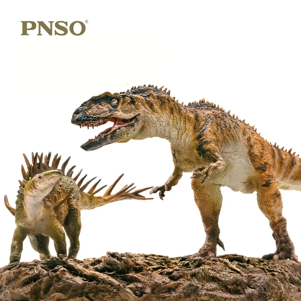 PNSO 1/35 Yangchuanosaurus VS Chungkingosaurus Dinosaur Figure Animal Adult Kids Collection giocattoli regalo decorazioni per la casa con Base