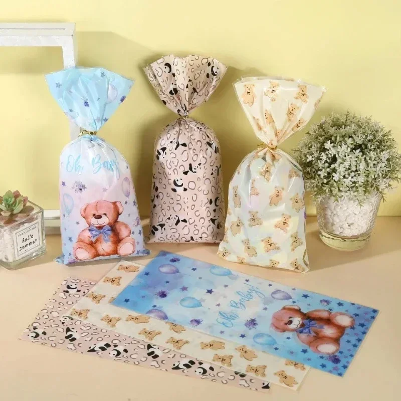 

Cute Bear Gift Candy Bag Plastic Biscuit Snack Packaging Bag Gift Kids Birthday Party Decoration Drawstring Bag