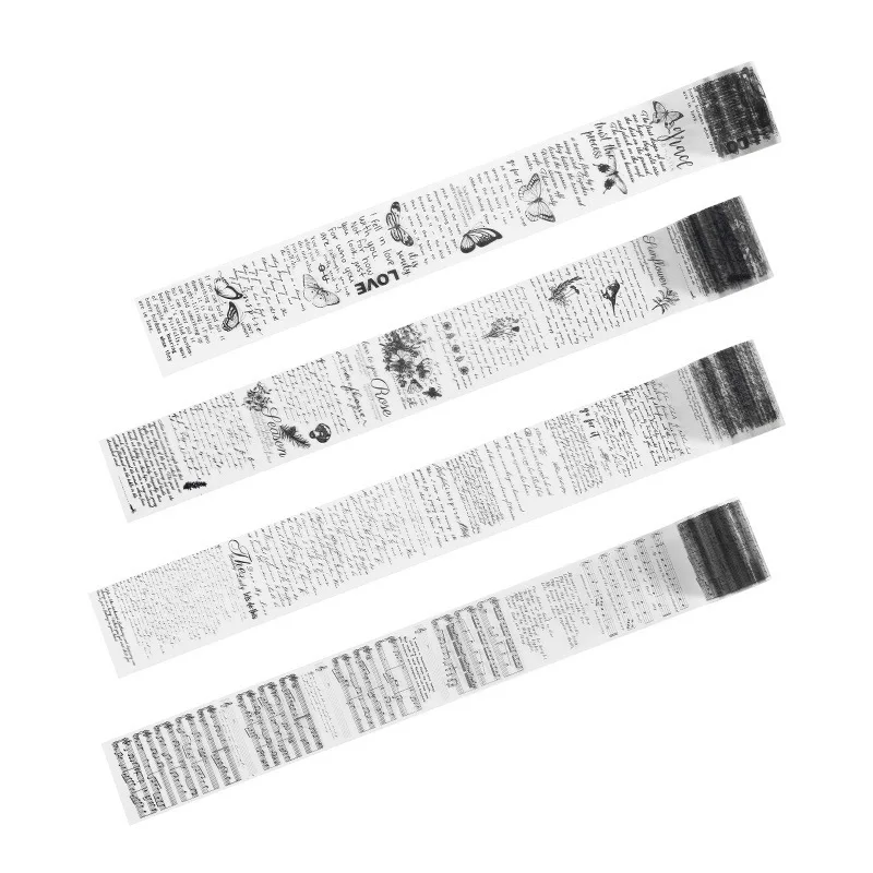 The Time Behind The New Style Series Retro English PET Tape Hand Account Transparent Sticker Decoration Material DIY Sticker